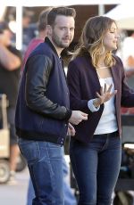 KATHARINE MCPHEE in Jeans on the Set of Scorpion in Los Angeles