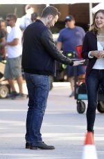 KATHARINE MCPHEE in Jeans on the Set of Scorpion in Los Angeles
