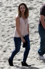 KATHARINE MCPHEE on the Set of Scorpion at a Beach in Malibu
