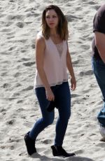 KATHARINE MCPHEE on the Set of Scorpion at a Beach in Malibu