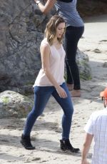 KATHARINE MCPHEE on the Set of Scorpion at a Beach in Malibu