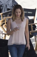 KATHARINE MCPHEE on the Set of Scorpion at a Beach in Malibu