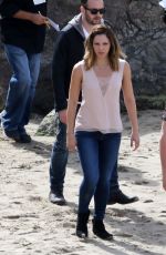 KATHARINE MCPHEE on the Set of Scorpion at a Beach in Malibu