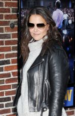 KATIE HOLMES Arrives at Late Show with David Letterman in New York