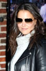 KATIE HOLMES Arrives at Late Show with David Letterman in New York