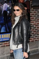 KATIE HOLMES Arrives at Late Show with David Letterman in New York