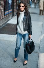 KATIE HOLMES Arrives at Late Show with David Letterman in New York