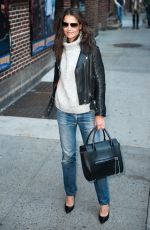 KATIE HOLMES Arrives at Late Show with David Letterman in New York