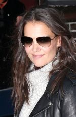 KATIE HOLMES Arrives at Late Show with David Letterman in New York