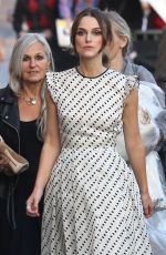 KEIRA KNIGHTLEY Arrives at Jimmy Kimmel Liva in Hollywood