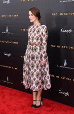 KEIRA KNIGHTLEY at The Imitation Game Premiere in New York
