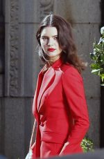 KENDALL JENNER All in Red on the Set of a Photoshoot in Los Angeles