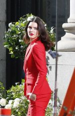 KENDALL JENNER All in Red on the Set of a Photoshoot in Los Angeles