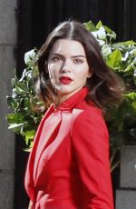 KENDALL JENNER All in Red on the Set of a Photoshoot in Los Angeles