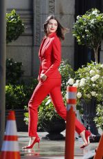 KENDALL JENNER All in Red on the Set of a Photoshoot in Los Angeles