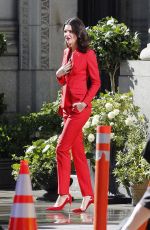 KENDALL JENNER All in Red on the Set of a Photoshoot in Los Angeles