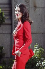 KENDALL JENNER All in Red on the Set of a Photoshoot in Los Angeles