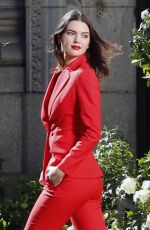 KENDALL JENNER All in Red on the Set of a Photoshoot in Los Angeles