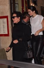 KENDALL JENNER in Leather Pants Out in Paris