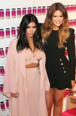 KIM and KHLOE KARDASHIAN at Hairfinity UK Launch Party in London