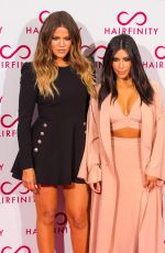 KIM and KHLOE KARDASHIAN at Hairfinity UK Launch Party in London
