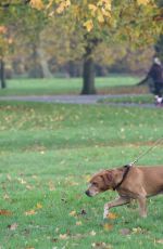 KIMBERLEY GARNE Walks Her Dog Out in Kensington Park