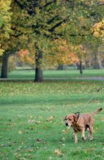 KIMBERLEY GARNE Walks Her Dog Out in Kensington Park