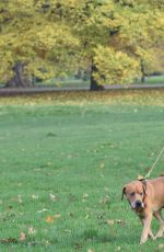 KIMBERLEY GARNE Walks Her Dog Out in Kensington Park