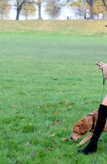 KIMBERLEY GARNE Walks Her Dog Out in Kensington Park