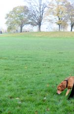 KIMBERLEY GARNE Walks Her Dog Out in Kensington Park