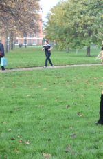 KIMBERLEY GARNE Walks Her Dog Out in Kensington Park