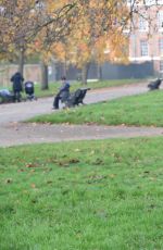 KIMBERLEY GARNE Walks Her Dog Out in Kensington Park