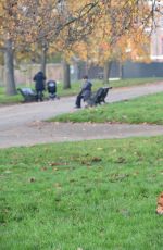 KIMBERLEY GARNE Walks Her Dog Out in Kensington Park