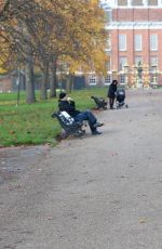 KIMBERLEY GARNE Walks Her Dog Out in Kensington Park
