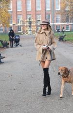 KIMBERLEY GARNE Walks Her Dog Out in Kensington Park