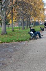 KIMBERLEY GARNE Walks Her Dog Out in Kensington Park