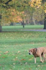KIMBERLEY GARNE Walks Her Dog Out in Kensington Park