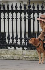 KIMBERLEY GARNE Walks Her Dog Out in Kensington Park