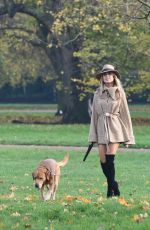 KIMBERLEY GARNE Walks Her Dog Out in Kensington Park