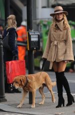 KIMBERLEY GARNE Walks Her Dog Out in Kensington Park