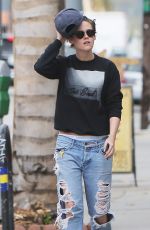 KRISTEN STEWART in Ripped Jeans Out and About in Los Angeles