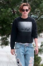 KRISTEN STEWART in Ripped Jeans Out and About in Los Angeles