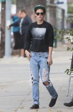 KRISTEN STEWART in Ripped Jeans Out and About in Los Angeles