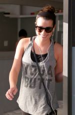 LEA MICHELE at a Nail Salon in Los Angeles 0711