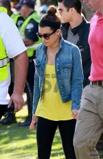 LEA MICHELE on the Glee Set in Los Angeles 1911