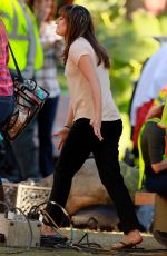 LEA MICHELE on the Glee Set in Los Angeles 1911