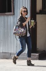 LILY COLLINS Leaves Earthbar in Los Angeles 1811