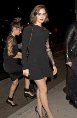 LILY COLLINS Leaves Il Cielo Restaurant in Beverly Hills
