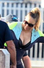 MARIAH CAREY in Wet Suit at a Boat Ride in Perth
