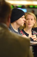 MIA WASIKOWSKA and Jesse Eisenberg Arrives at LAX Airport in Los Angeles